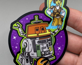 Hera Syndulla & Chopper BFF Sticker by Rebel Art Empire