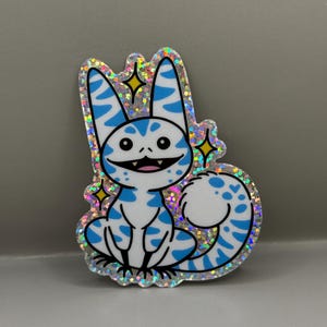 White Loth Cat- 3 Inch Glitter Sticker - Fan Art By Rebel Art Empire