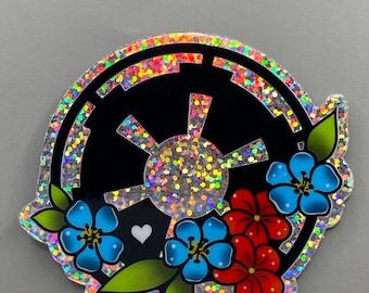 Love For The Empire! Flowers 3 Inch Glitter Sticker - Fan Art By Rebel Art Empire