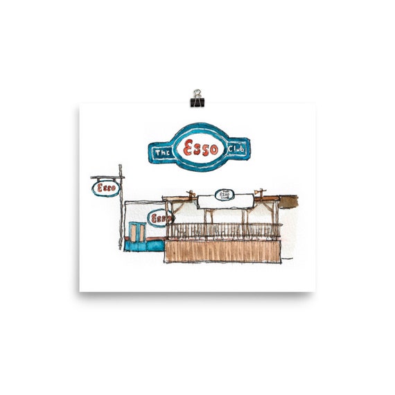 The Esso Club Clemson University; Watercolor Print; Clemson Decor