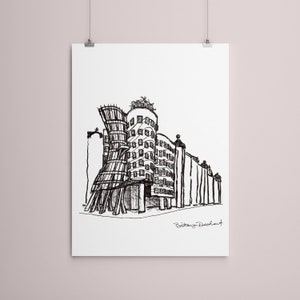 Prague, Czech Republic Art, Prague Architecture, Dancing House, Prague Travel Gift, Prague Wall Art, Prague Poster