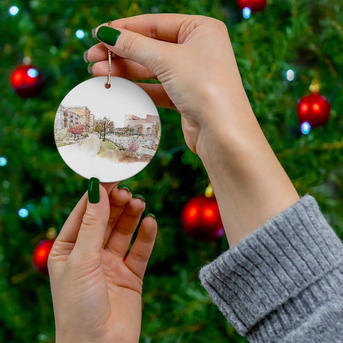 Reedy River Greenville SC Ornament Greenville SC Christmas | Etsy