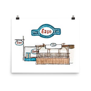 The Esso Club Clemson University; Watercolor Print; Clemson Decor; Clemson Print; Clemson Gift
