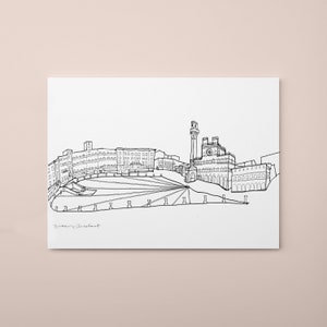 Siena Italy Piazza del Campo, Wall Print, Sketch, Tuscany