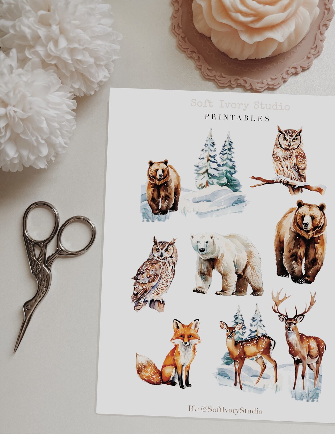 Winter Animals PNG Printable Instant Download Clip Art Printable ...