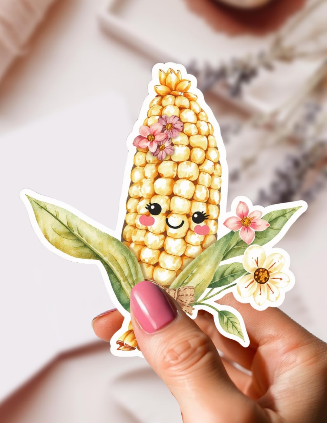 Corn Cob Sticker Corn on the Cob Cute Kawaii Sticker Waterproof Vinyl Sticker | Journal ...