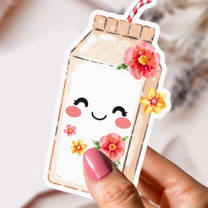 Milk Carton Cute Kawaii Sticker Waterproof Vinyl Sticker | Journal Cover Sticker | Water Bottle Stickers | Kindle Sticker | Laptop Decals