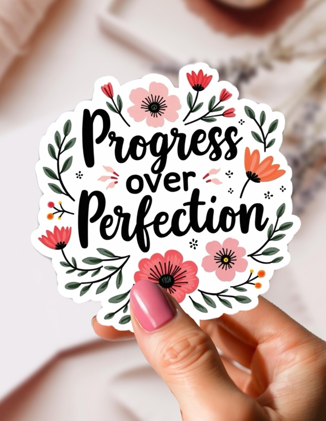 Progress Over Perfection Sticker Waterproof Vinyl Sticker | Journal ...