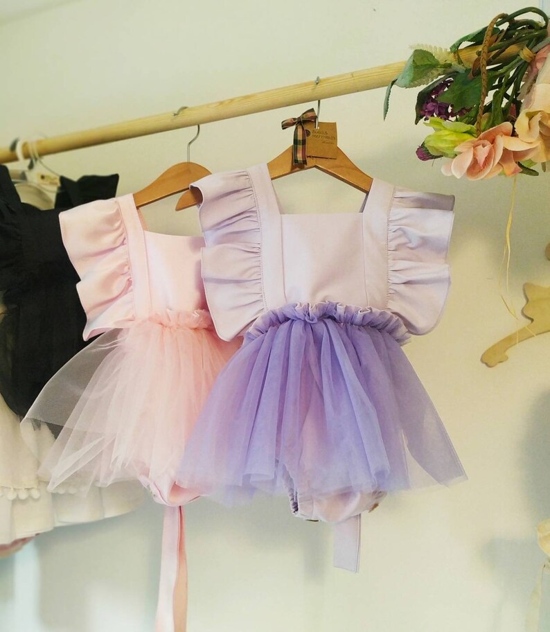 Pink Baby Rompers Tulle Baby Romper Ruffled Romper Pink Romper Etsy