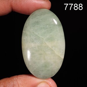 Pedra preciosa solta cabochão de água-marinha natural, pedra preciosa cabochão de água-marinha lisa, água-marinha polida à mão para fabricação de joias, formato oval