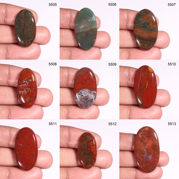 Natural Blood Stone Cabochon Loose Gemstone, Blood Stone Gemstone, Blood Stone Cabochon For Jewelry, Designer Cabochon, Polished Oval Shape,