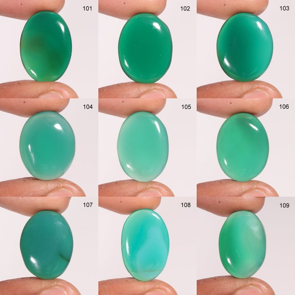 Hand Polished Green Chalcedony Cabochon Loose Gemstone, Chalcedony Cabochon For Jewelry Making, Chalcedony Jewelry, Oval Shape,