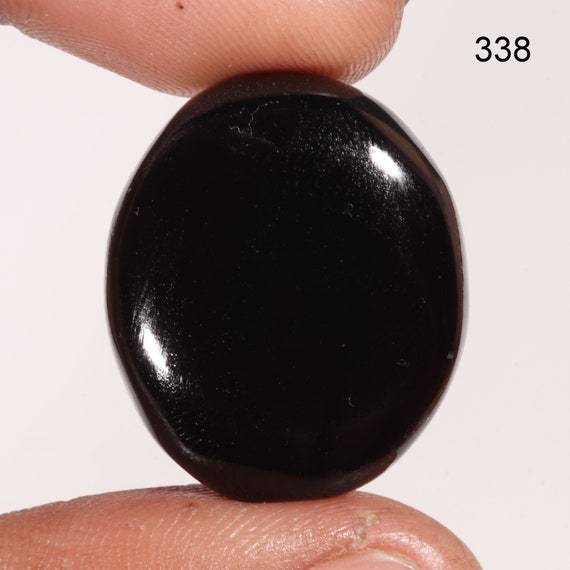 Polished Black Botswana Agate Cabochon Loose Gemstone Black