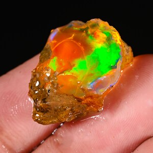 Ethiopian Opal Raw, Crystal Opal Rough, Big Opal Rough, Fire Opal Rough, Natural Loose Opal Welo Fire Oil Opal Rough, Opal Rough, 18.35 CTS,