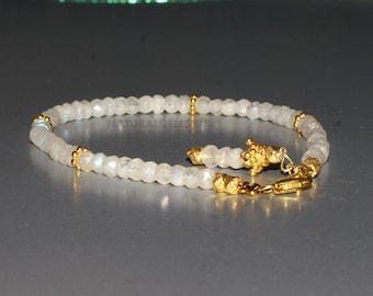 Bracciale In Pietra Di Luna, Braccialetto In Pietra Di Luna - Foto 7