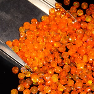 Orange Ethiopian Opal Loose Beads Gemstone, Faceted Ethiopian Drilled Opal Beads Gemstone, Fire Opal Beads, Orange Opal Gemstone Beads