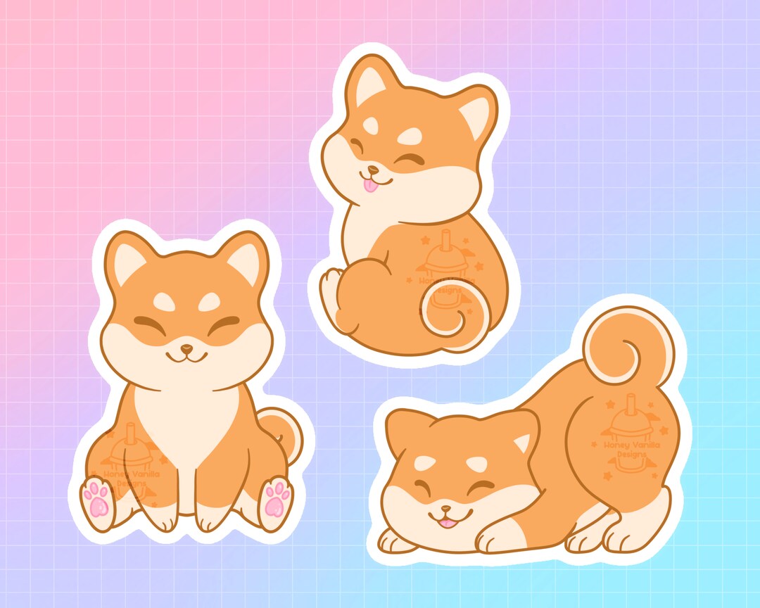 Shiba Vinyl Stickers - Kawaii Shiba Inu Sticker Pack - Matte, Glossy ...