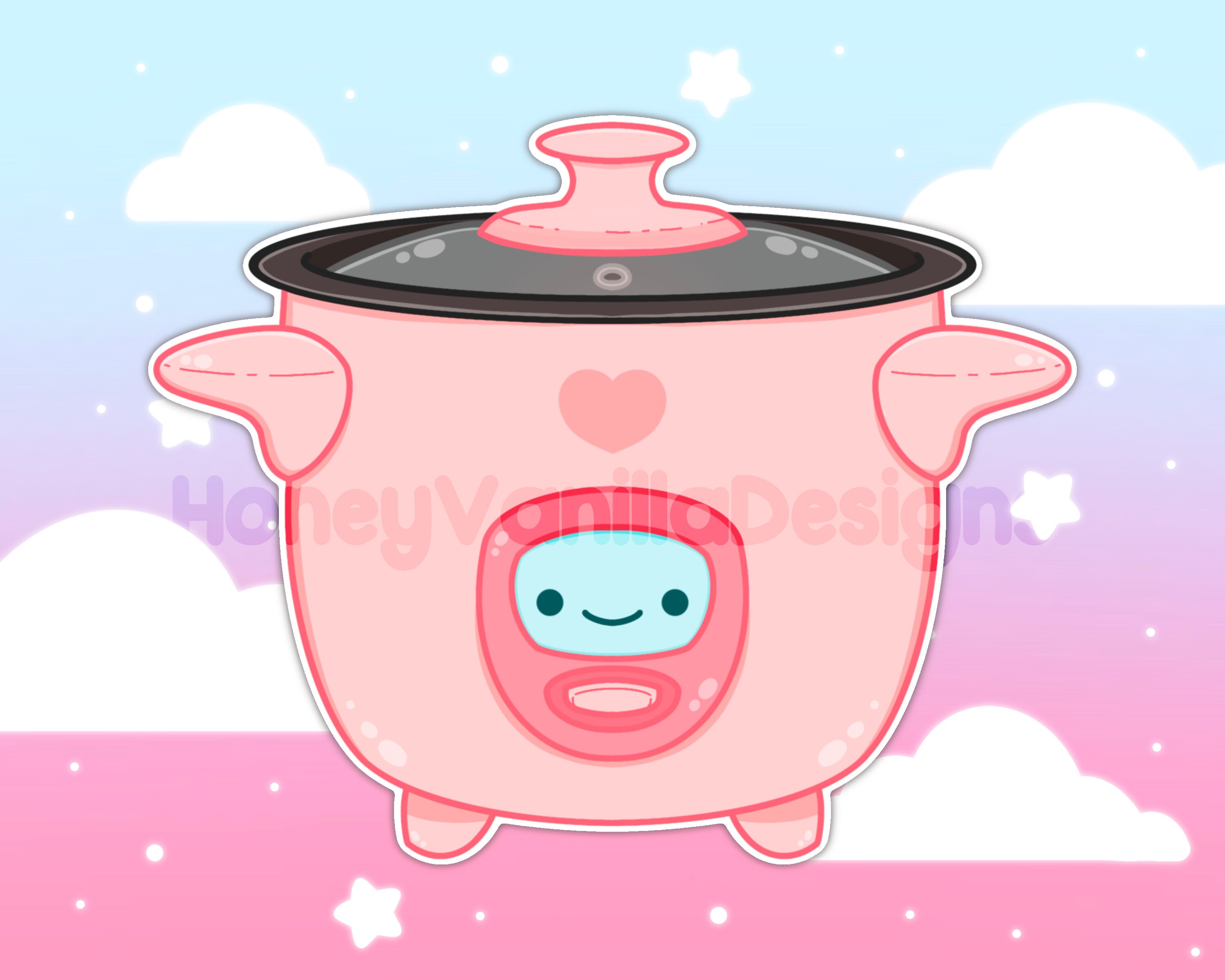 MULTIPLE COLORS Rice Cooker Vinyl Sticker Matte or Glossy Etsy