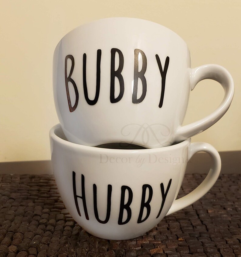 Bubby/hubby Mug Set Valentine's Day Couples Mug Gift Etsy