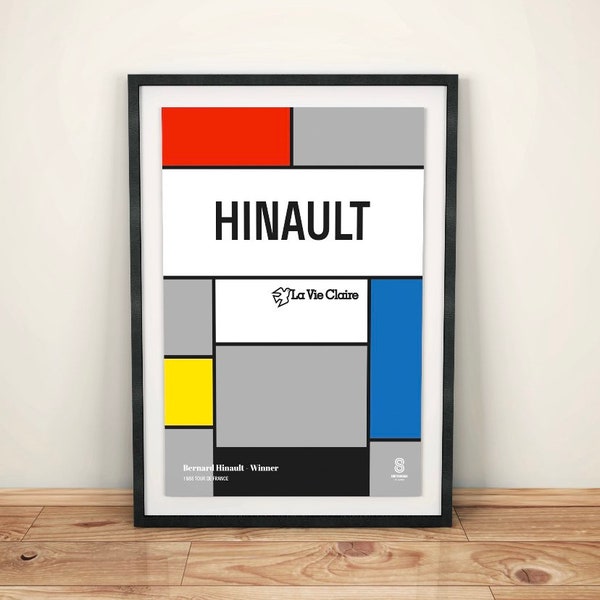 Bernard Hinault La Vie Claire Cycling Print Bicycle Poster Tour De France Poster Bike Birthday Gift Idea Cycling Wall Art