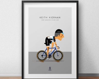 Personalised Cycling Print - Cycling Print Bicycle Poster Tour De France Poster Bike Wall Art Birthday Gift Idea Cycling