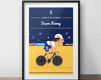 Track Cycling Print - Jason Kenny Cycling Print Bicycle Poster Tour De France Poster Bike Wall Art Birthday Gift Idea Cycling Wall Art