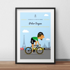 Le Tour De France Cycling Print - Peter Sagan Cycling Print Bicycle Poster Tour De France Poster Bike Birthday Gift Idea Cycling Wall Art