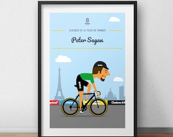 Le Tour De France Cycling Print - Peter Sagan Cycling Print Bicycle Poster Tour De France Poster Bike Birthday Gift Idea Cycling Wall Art