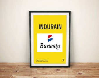 Miguel Indurain Vintage Cycling Print Bicycle Poster Tour De France Poster Bike Birthday Gift Idea Cycling Wall Art