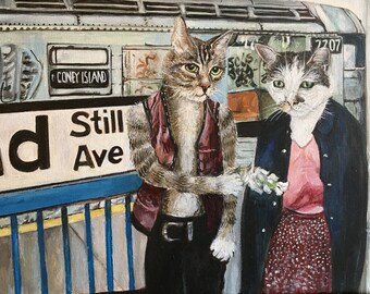 Warriors Film Cats NYC subway Print