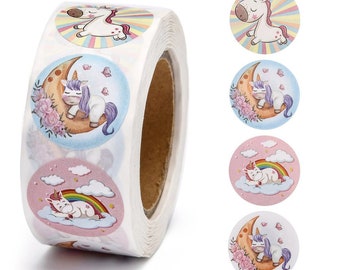 20 stickers autocollants Licorne 25mm