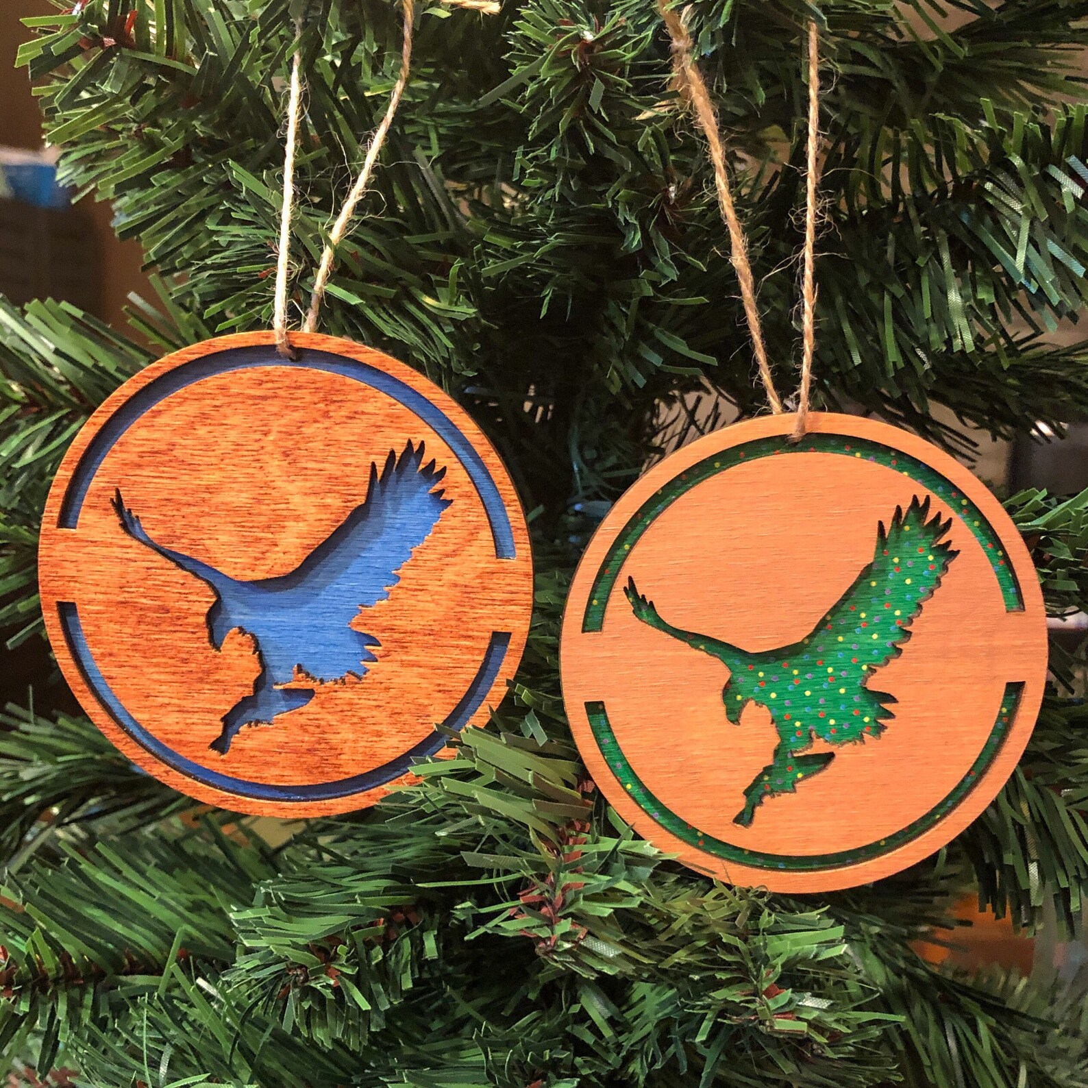 Wooden Eagle Ornament / Christmas Tree Ornament / Wildlife / Etsy
