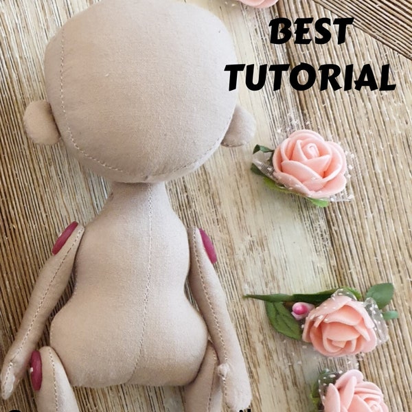 Sewing PDF Video Tutorial, Cloth Doll Pattern, Textile Doll Pdf, Digital Doll Pattern, Doll Making PDF, Doll Body Pdf, ART Doll Making Easy.