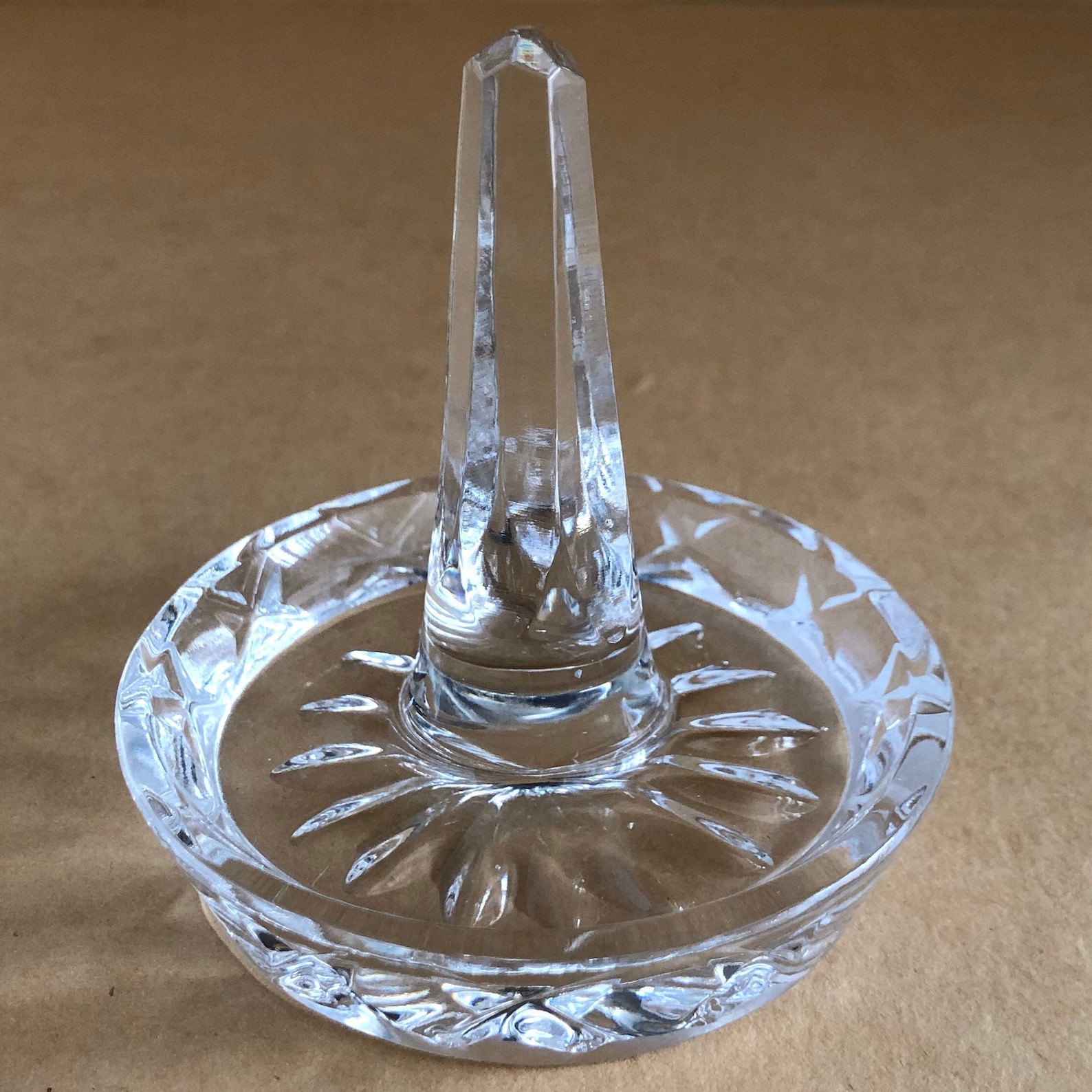 Vintage crystal ring holder lead glass ring dish Etsy