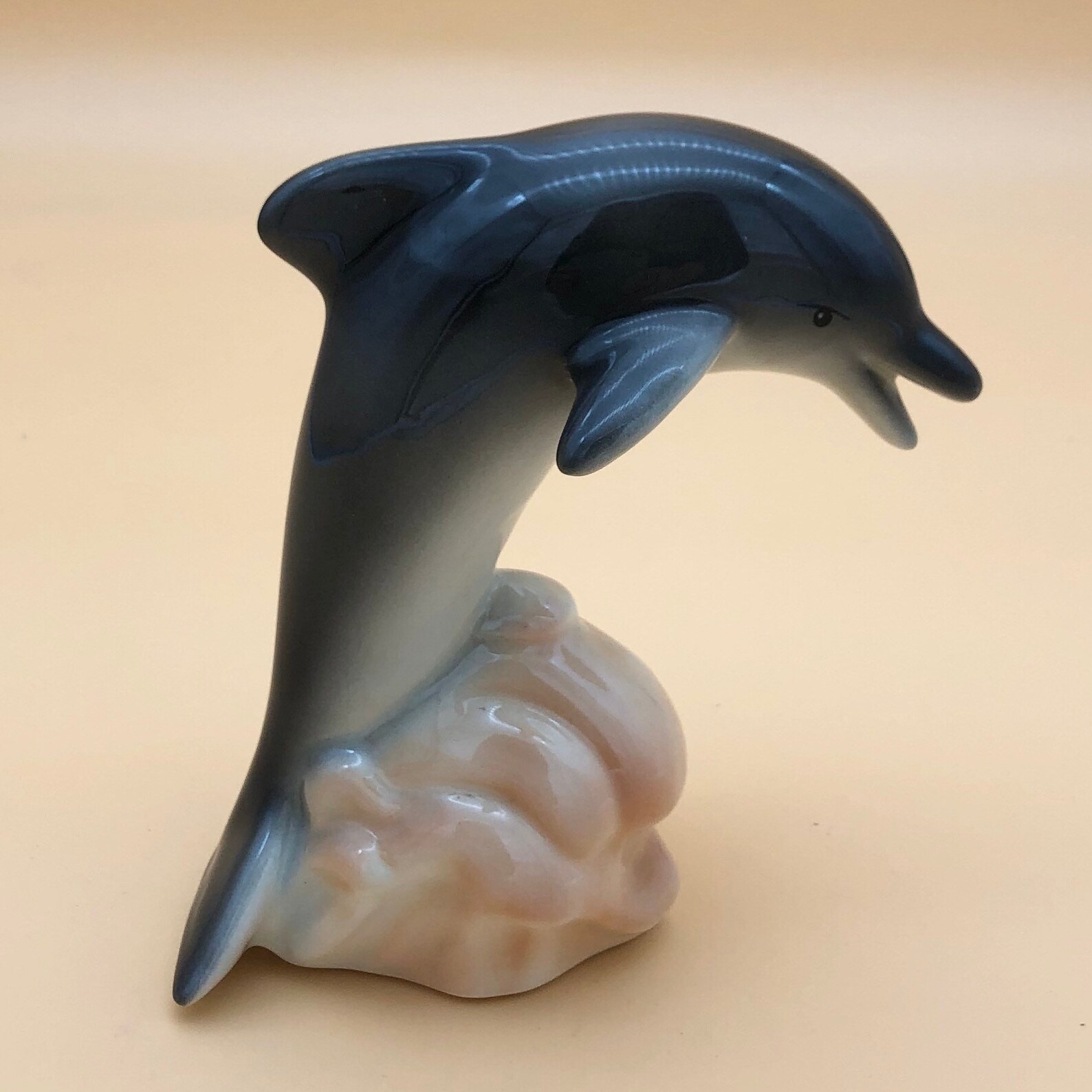 Vintage Ceramic Dolphin Figurine Art Deco Statue 1980's Etsy