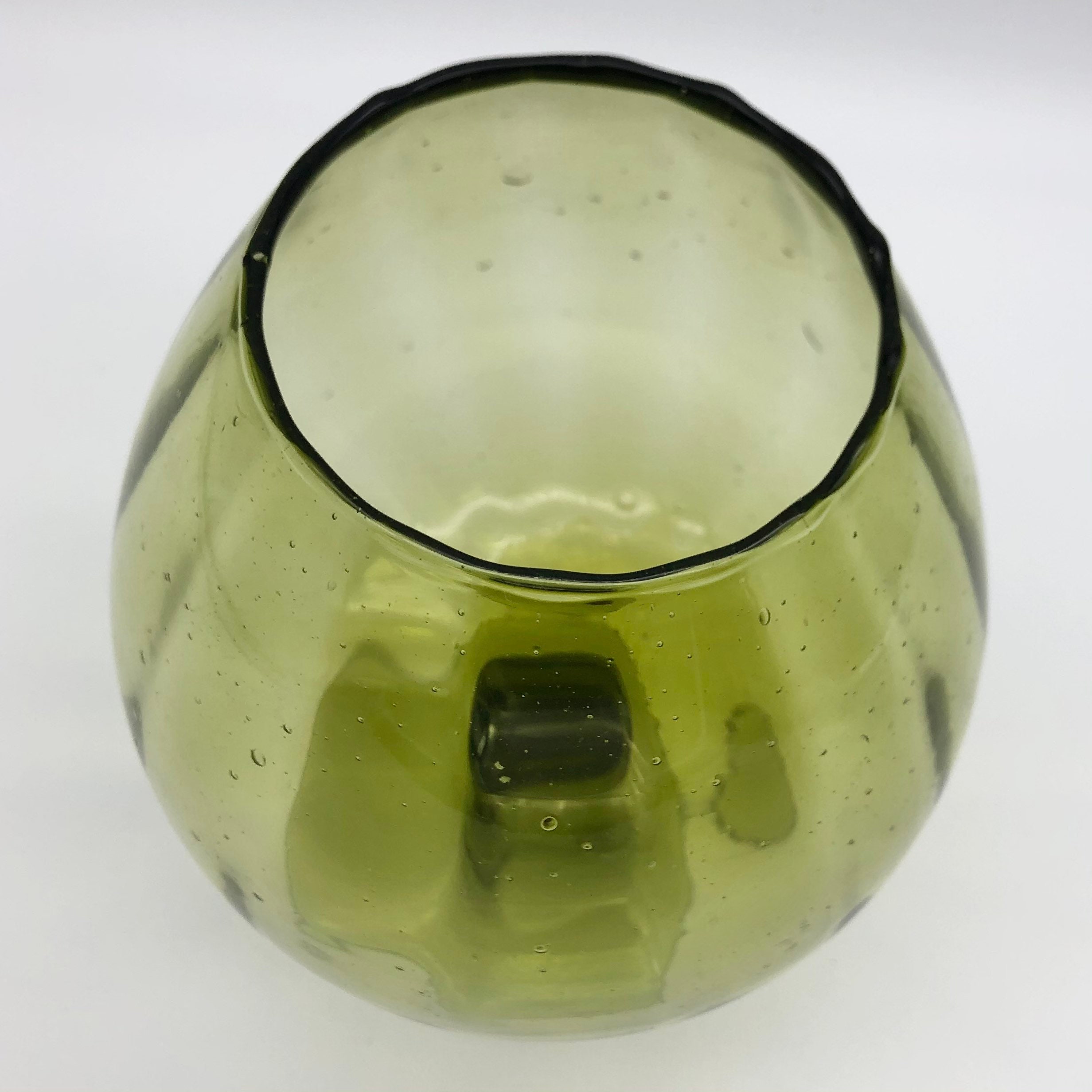 Vintage Empoli Green Glass Brandy Snifter Midcentury Italian Etsy