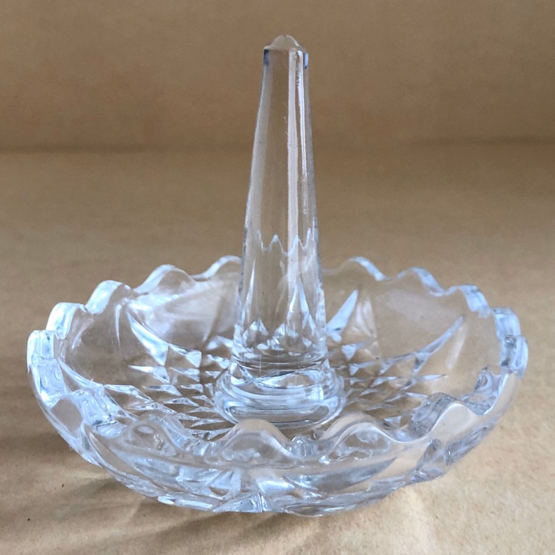 Vintage Crystal Ring Holder Clear Glass Ring Dish Etsy Australia