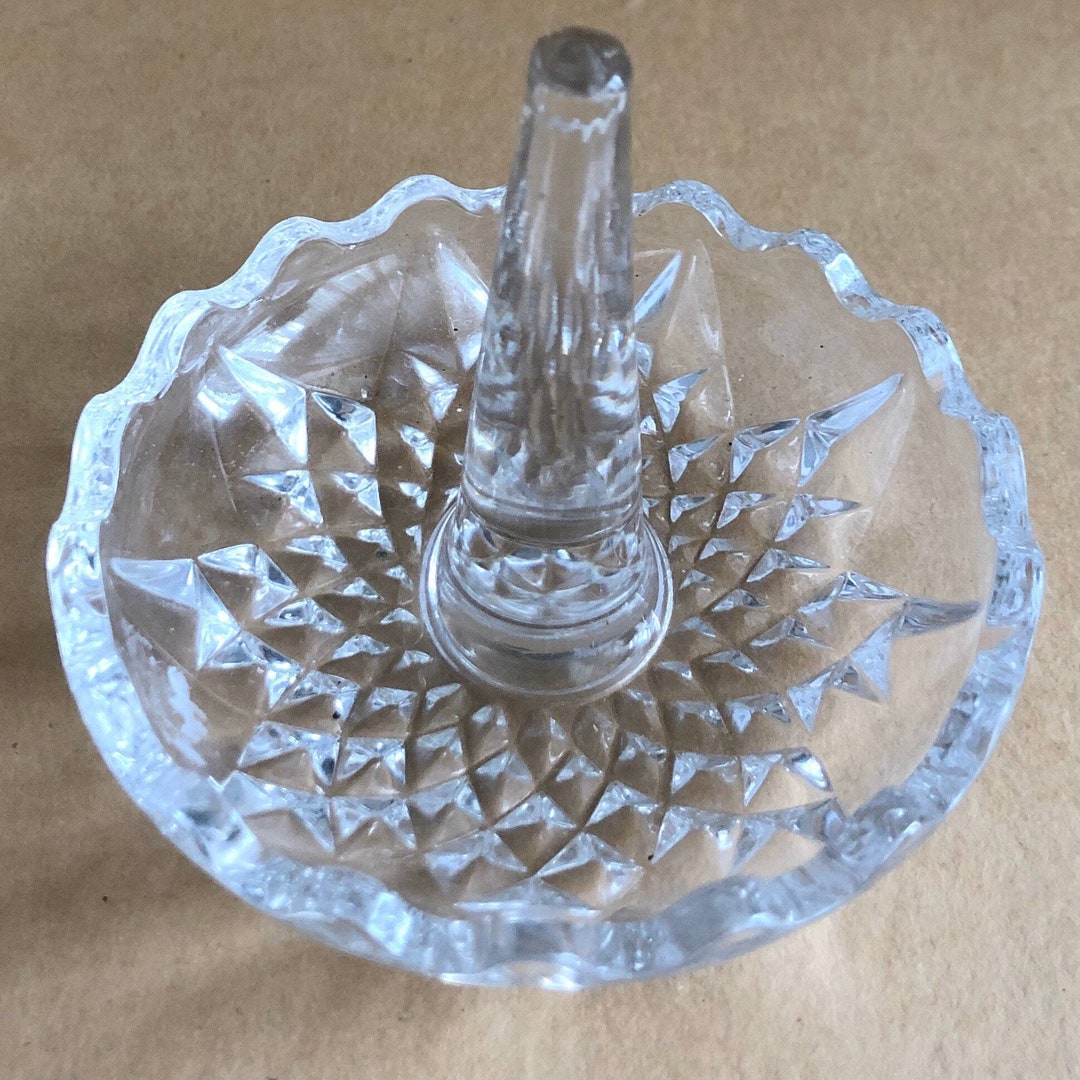 Vintage Crystal Ring Holder Clear Glass Ring Dish Etsy Australia