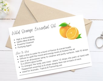 Wild Orange doTERRA Sample Card | Sample Card Printable | High Quality Card A4 Page | EDITABLE + Customisable Canva Template + BONUS