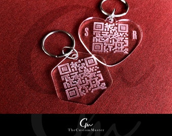 Custom Acrylic QR Code Keychain | Acrylic Keychain | Scannable QR Code