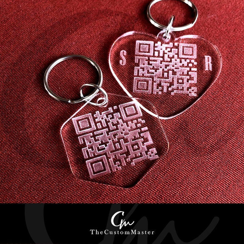 Qr Code Keychain - Etsy