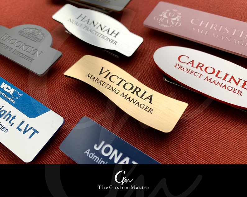 Custom Engraved Name Tags Personalized Engraved Employee Etsy