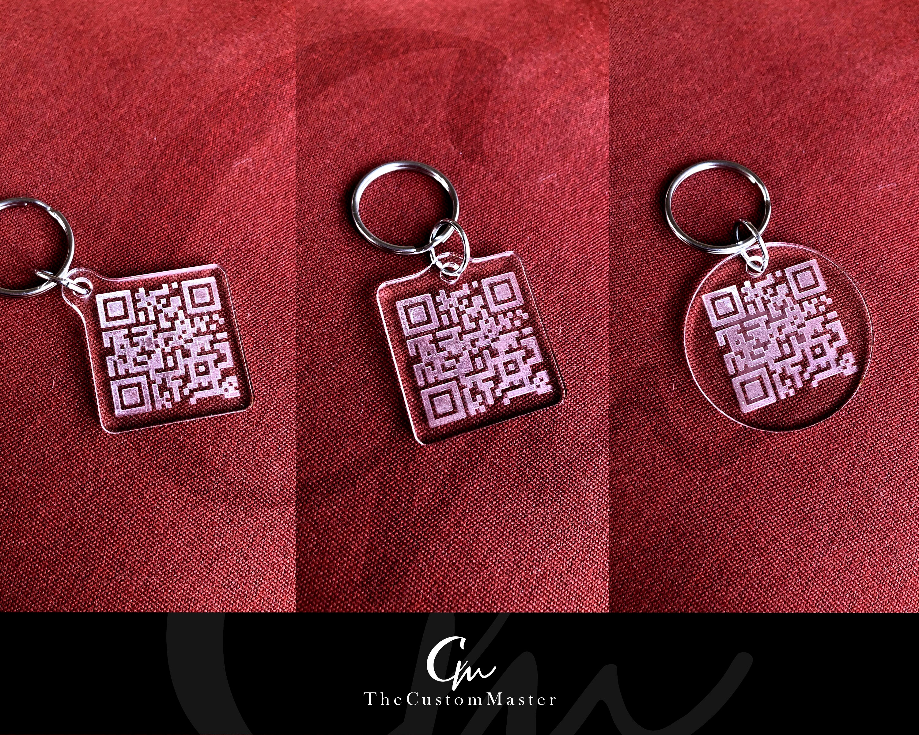 Custom Acrylic QR Code Keychain | Acrylic Keychain | Scannable QR Code ...
