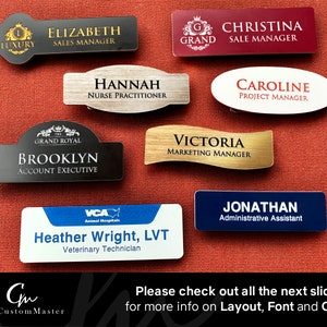 Custom Engraved Name Tags | Personalized Engraved Employee Office Name Tags | Name Badges | Student Name Tags | Nurse Name Tags /w Magnet