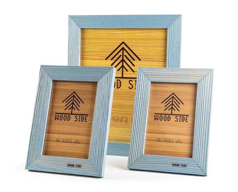 Rustic Wooden Picture Frames Set of 3 One 8x10 and Etsy
