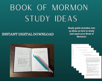 Book of Mormon Study Ideas, 35 Ways to Study The Book of Mormon, LDS Study Guide, Scripture Study, Come Follow Me, Instant Digital Download