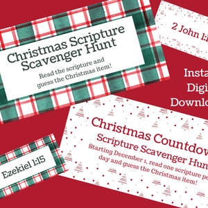 Christmas Scripture Scavenger Hunt Countdown INSTANT DIGITAL DOWNLOAD ...