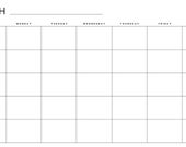 Simple Blank Calendar Universal with No Designs