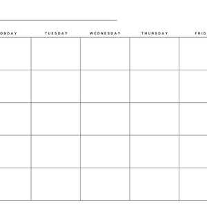 Simple Blank Calendar Universal Calendar with No Designs