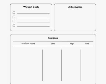 Simple Workout Planner Minimalist Workout Log